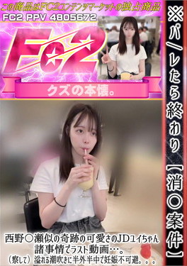 ※バレたら終わり【消〇案件】西野〇瀬似の奇跡の可愛さのJDユイちゃん。諸事情でラスト動画・・・。 ユイ